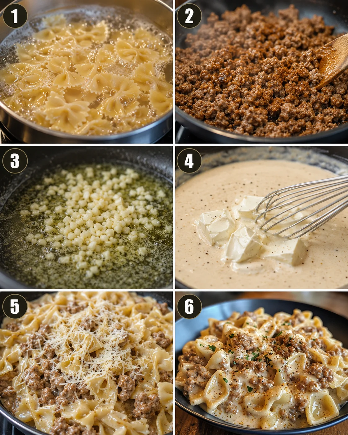 Delicious Cajun Cream Cheese Alfredo Bowties with Spiced Ground Beef