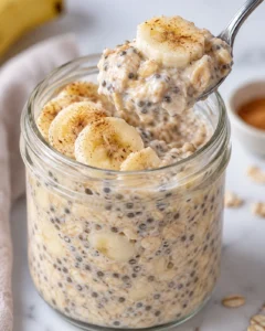 Alternate close-up serving of High-Protein Overnight Oats Recipe